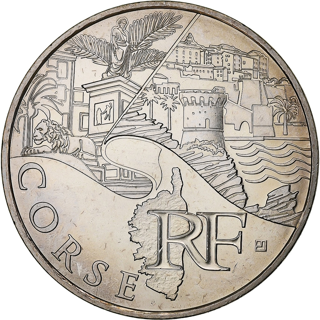 Francja, 10 Euro, Corse, 2011, Pessac, Srebro, MS(60-62)