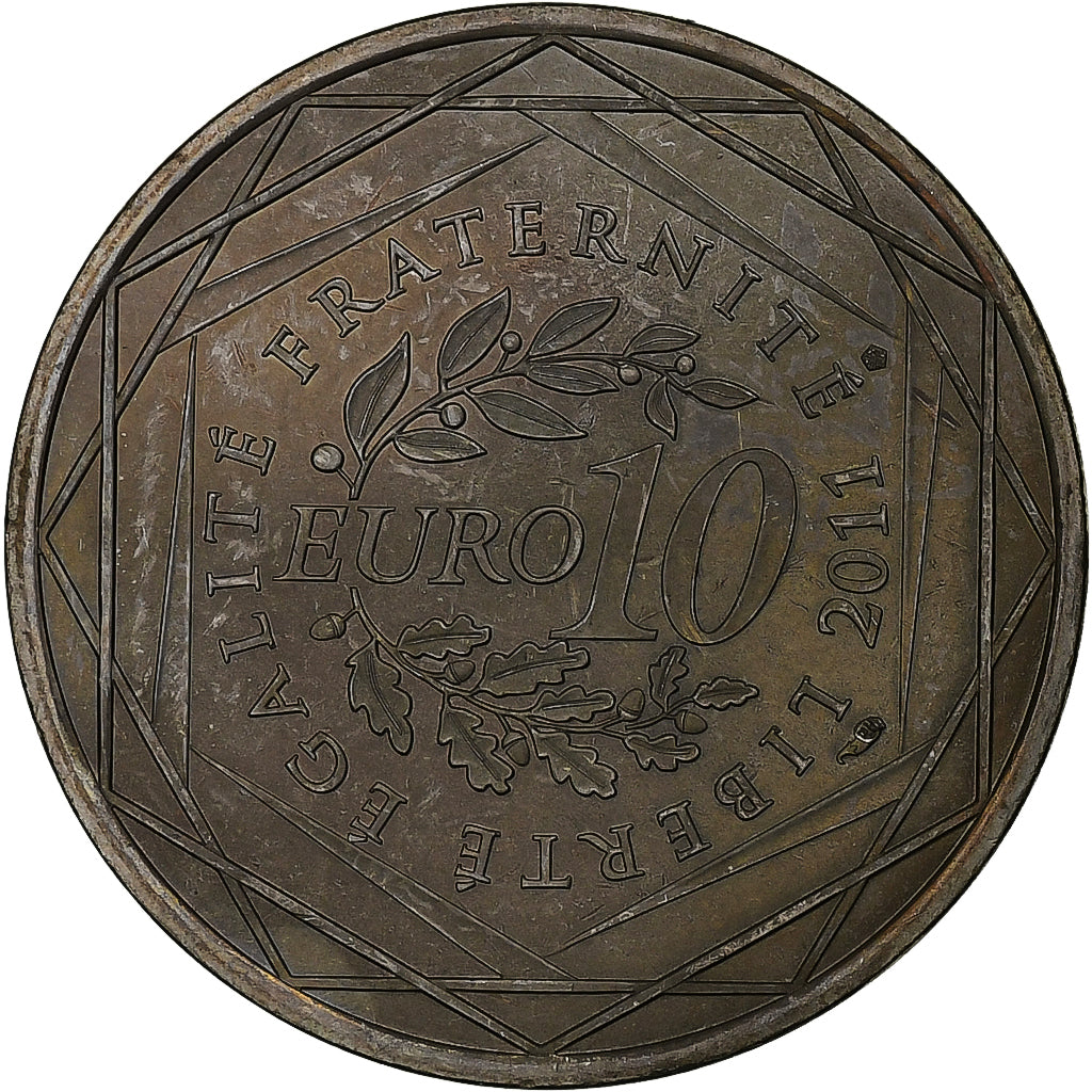 Francja, 10 Euro, Corse, 2011, Pessac, Srebro, MS(60-62)