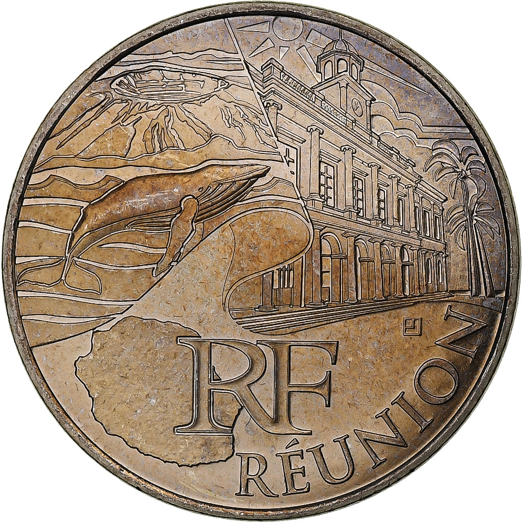 Francja, 10 Euro, Réunion, 2011, Pessac, Srebro, MS(60-62)