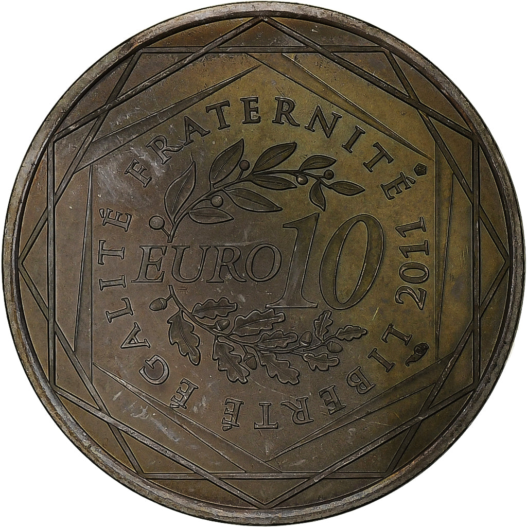 France, 10 Euro, Guyane, 2011, Pessac, Silver, MS(60-62)