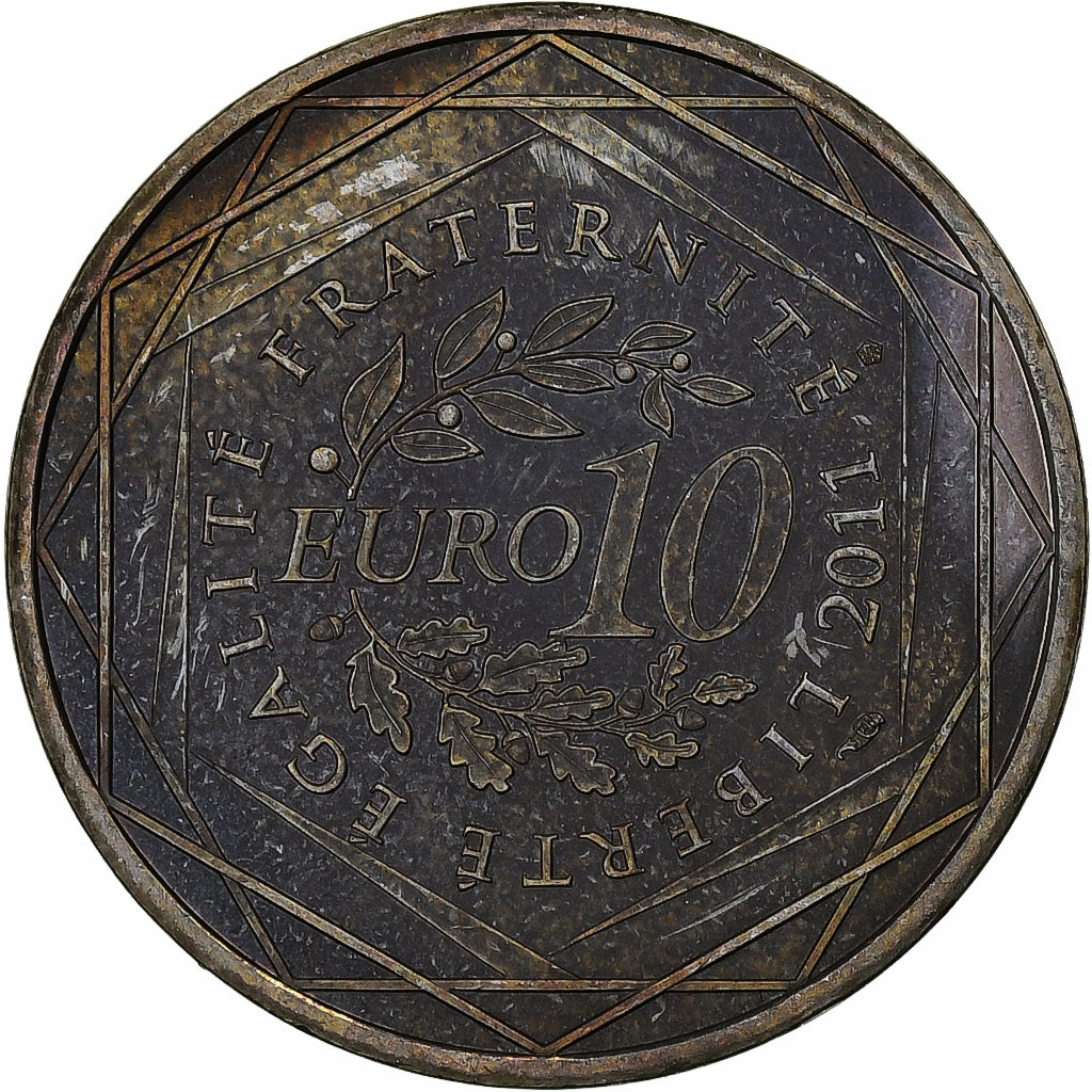 France, 10 Euro, Mayotte, 2011, Pessac, Silver, MS(60-62)