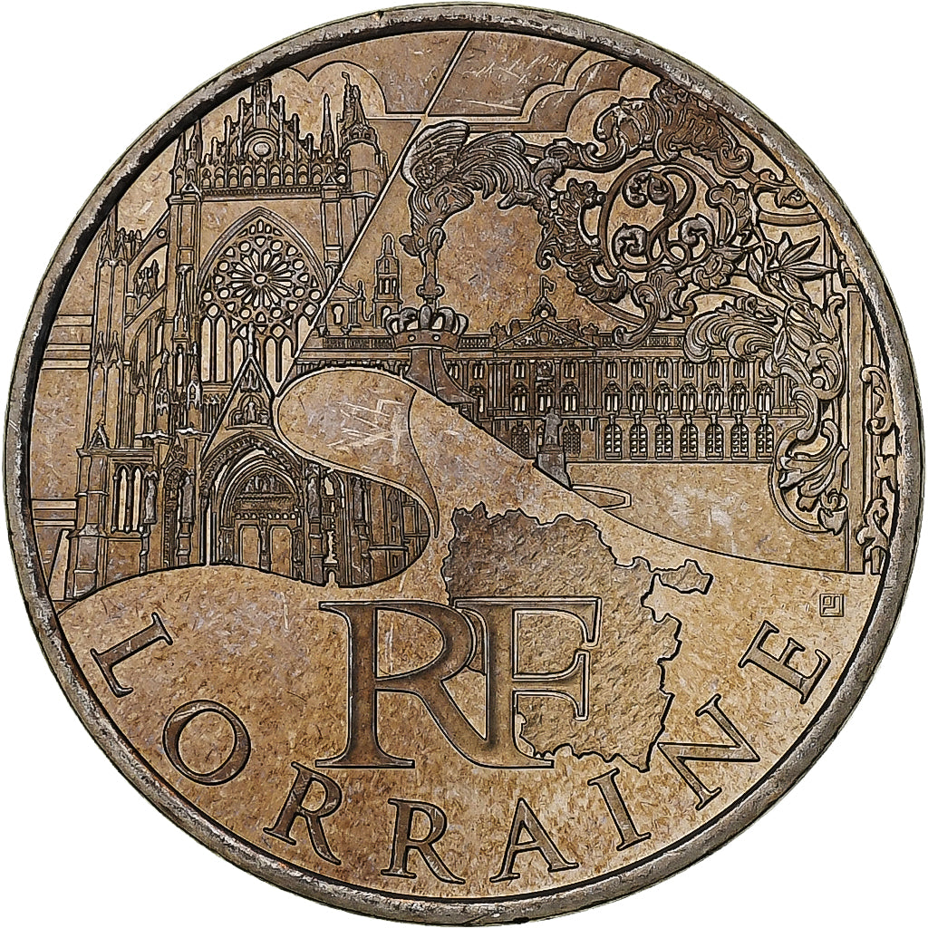 France, 10 Euro, Lorraine, 2011, Pessac, Silver, MS(60-62)