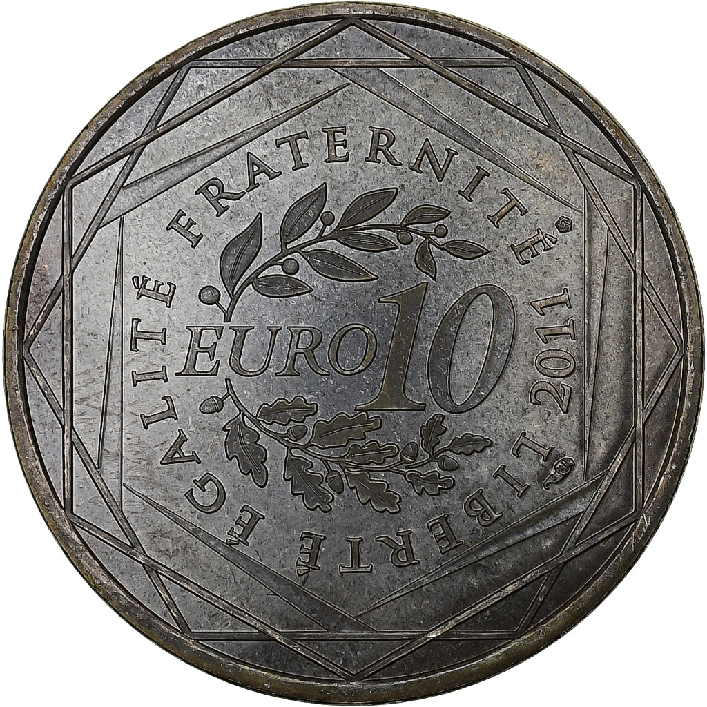 France, 10 Euro, Lorraine, 2011, Pessac, Silver, MS(60-62)