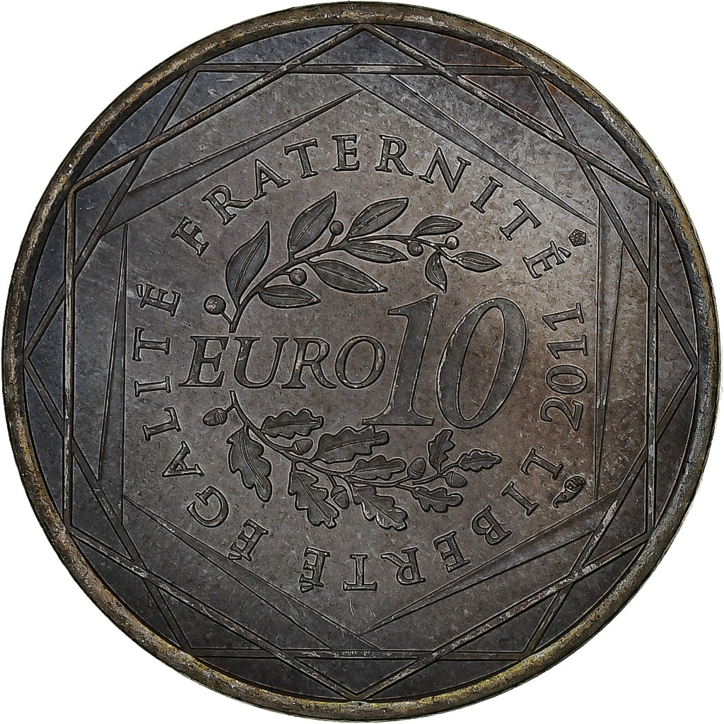 Francja, 10 Euro, Nord-Pas-de-Calais, 2011, Pessac, Srebro, MS(60-62)