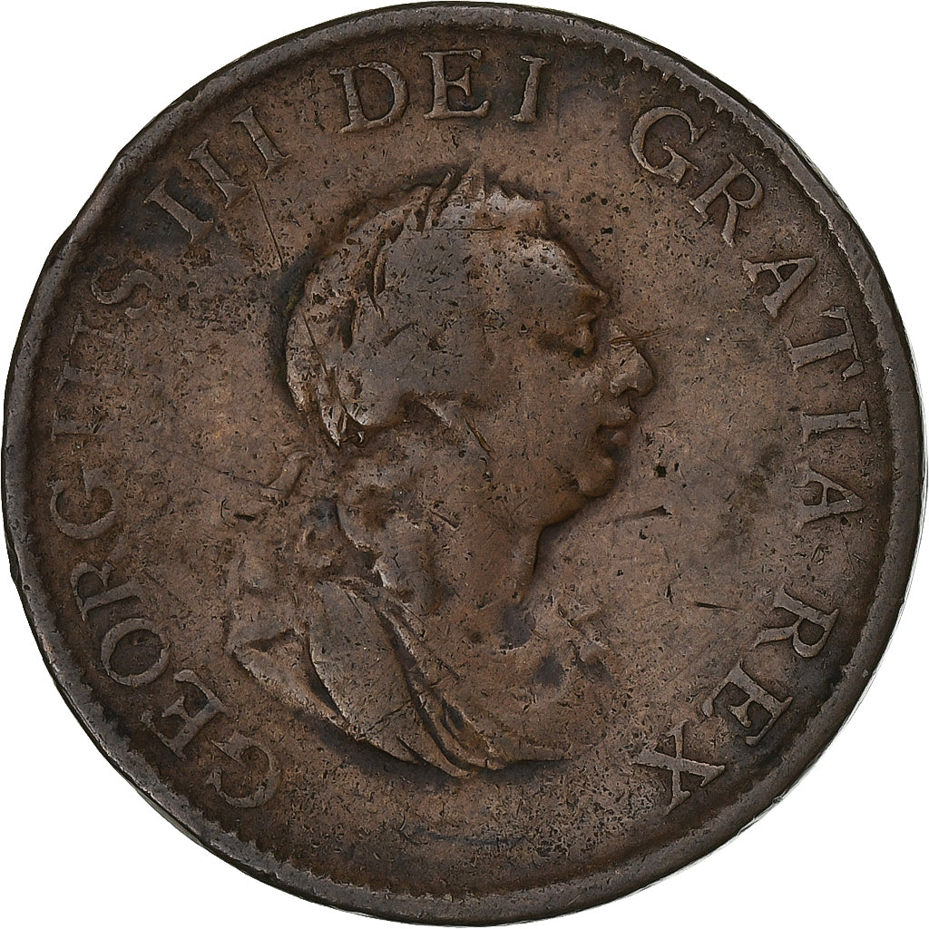 Great Britain, George III, 1/2 Penny, 1799, Soho Mint, Copper, VF(20-25)
