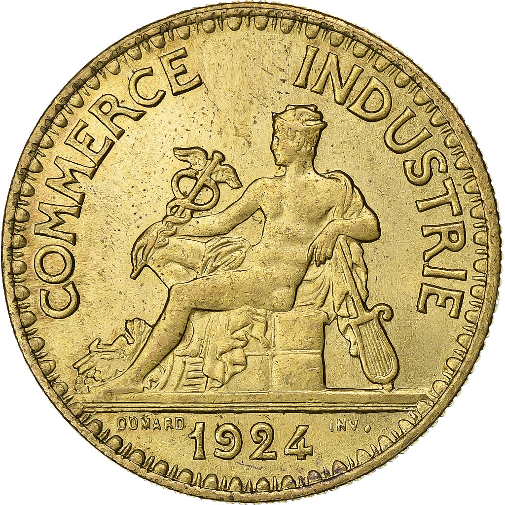France, 2 Francs, Chambre de commerce, 1924, Paris, Cupro-Aluminium, AU(50-53)