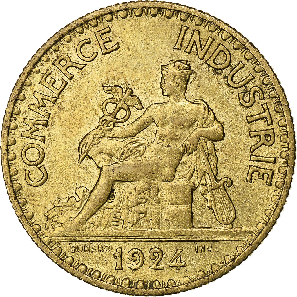 Francia, 2 Francs, Chambre de commerce, 1924, Paris, Cuproaluminio, MBC+