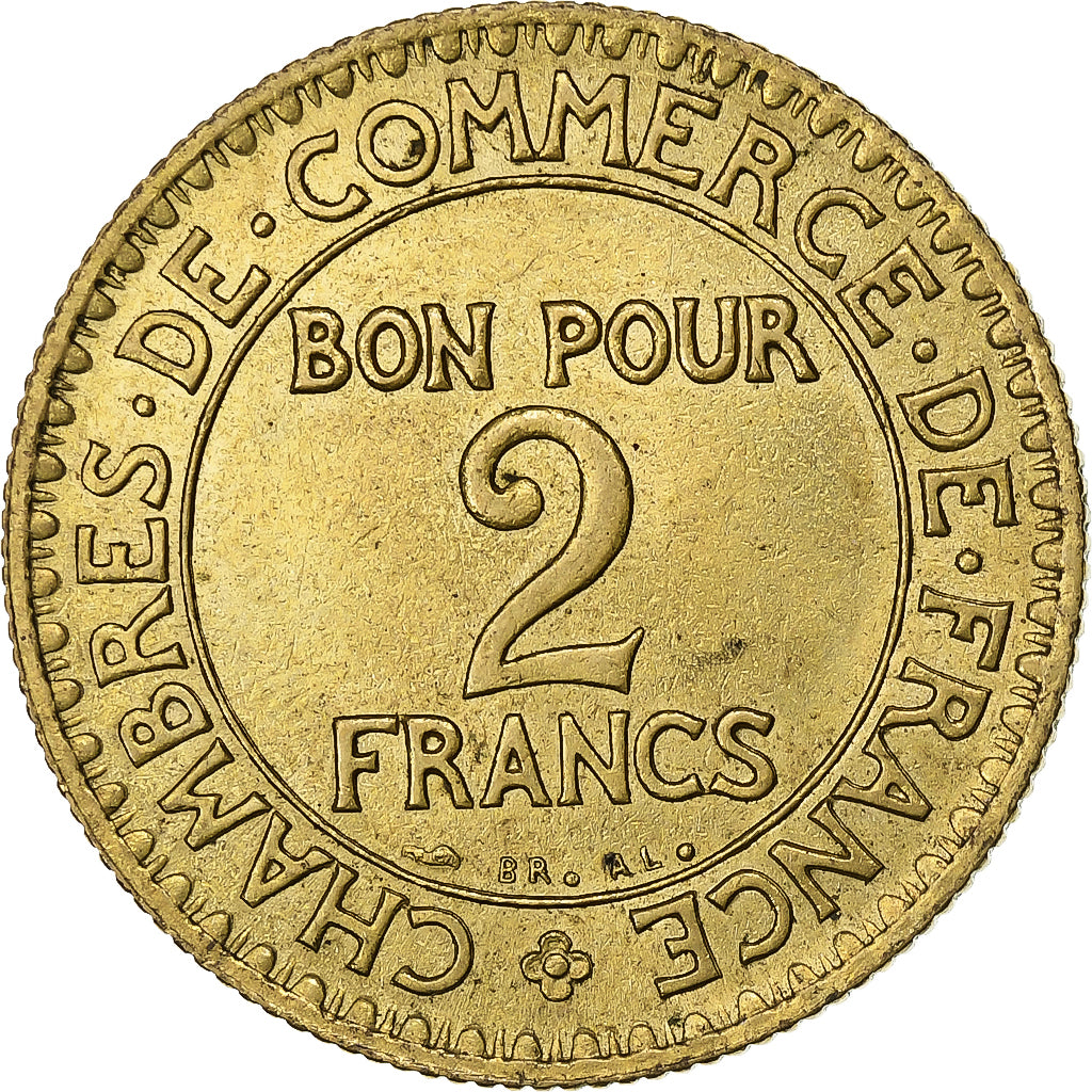 Francia, 2 Francs, Chambre de commerce, 1924, Paris, Cuproaluminio, MBC+