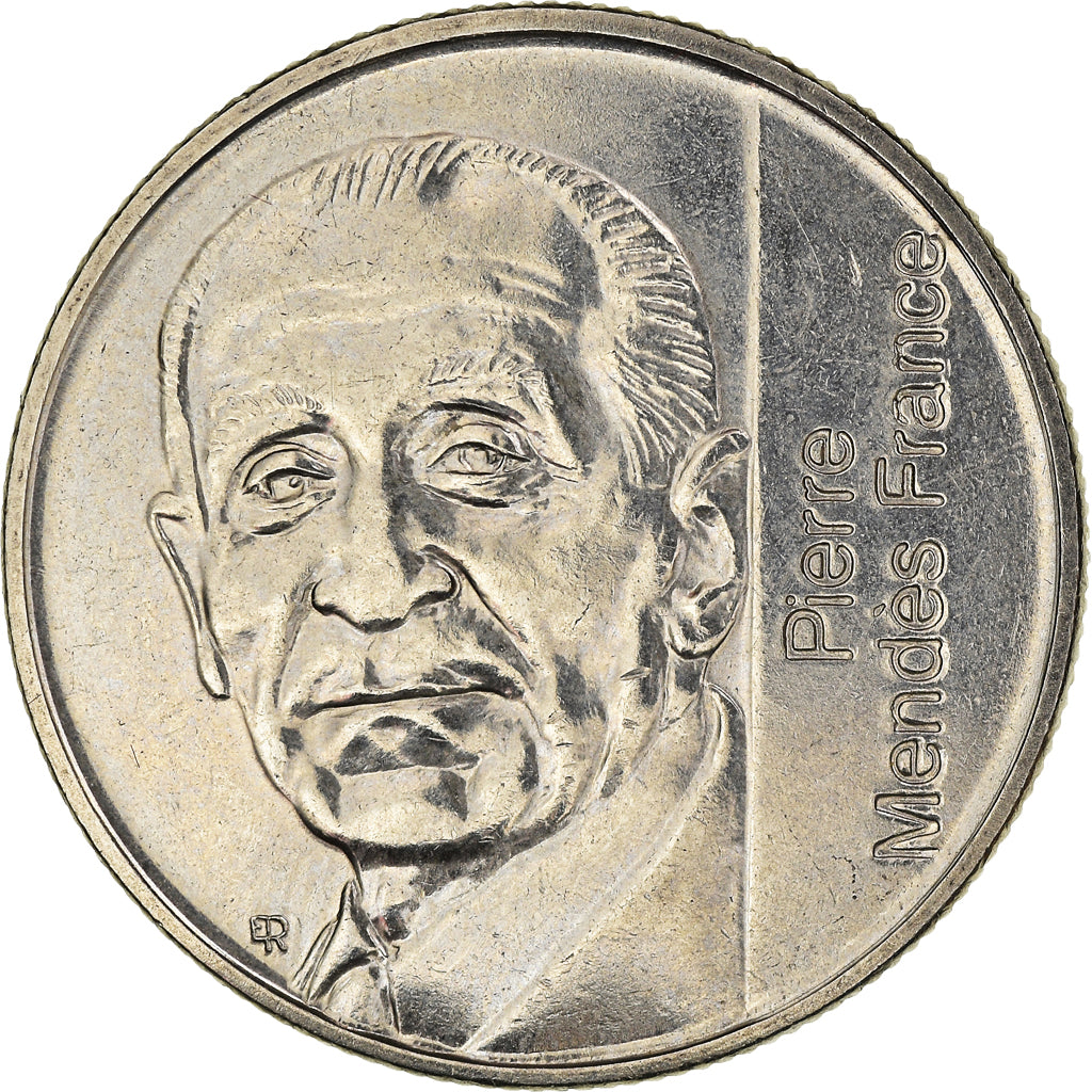 Munten, Frankrijk, Mendès France, 5 Francs, 1992, Paris, UNC-, Nickel, KM:1006