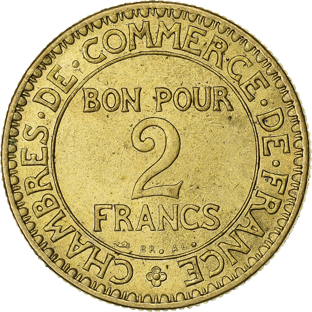 Francia, 2 Francs, Chambre de commerce, 1923, Paris, Cuproaluminio, MBC