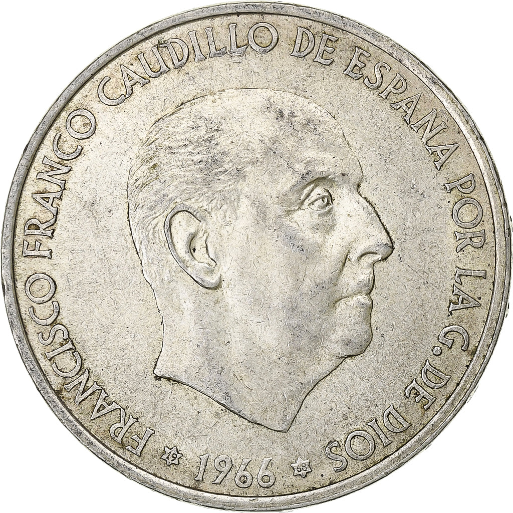 Spain, Francisco Franco, 100 Pesetas, 1968, Madrid, Silver, EF(40-45)