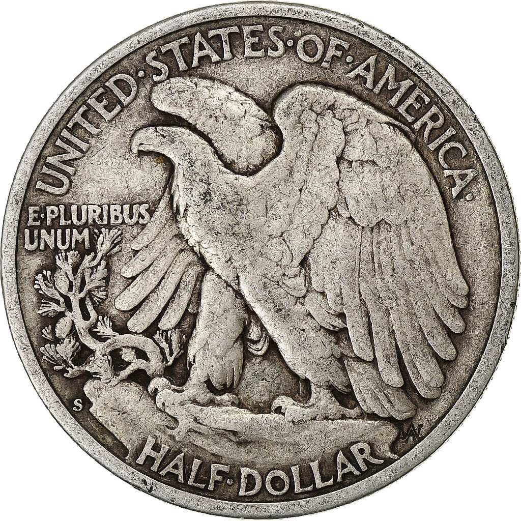 United States, Walking Liberty Half Dollar, 1943, San Francisco, Silver