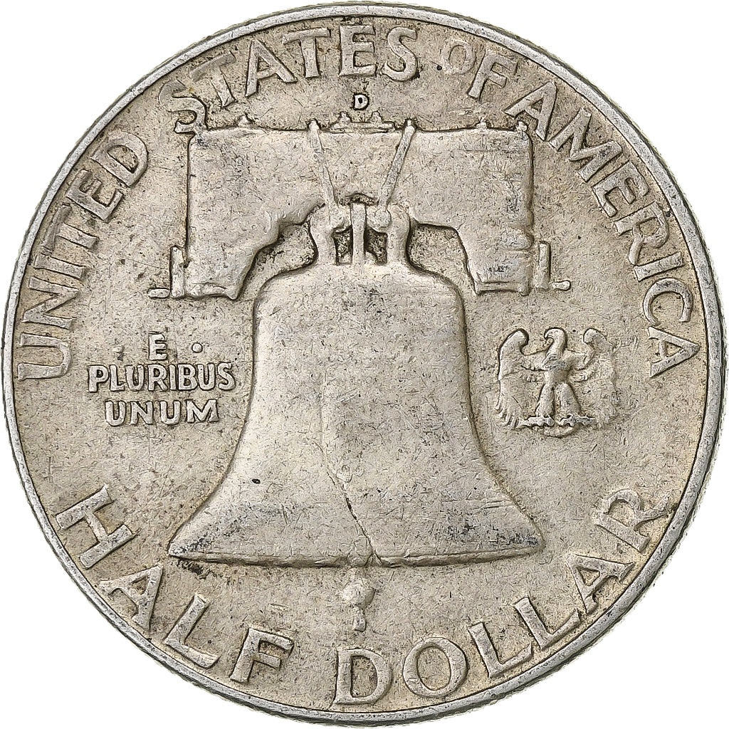 United States, Half Dollar, Franklin, 1954, Denver, Silver, VF(20-25)