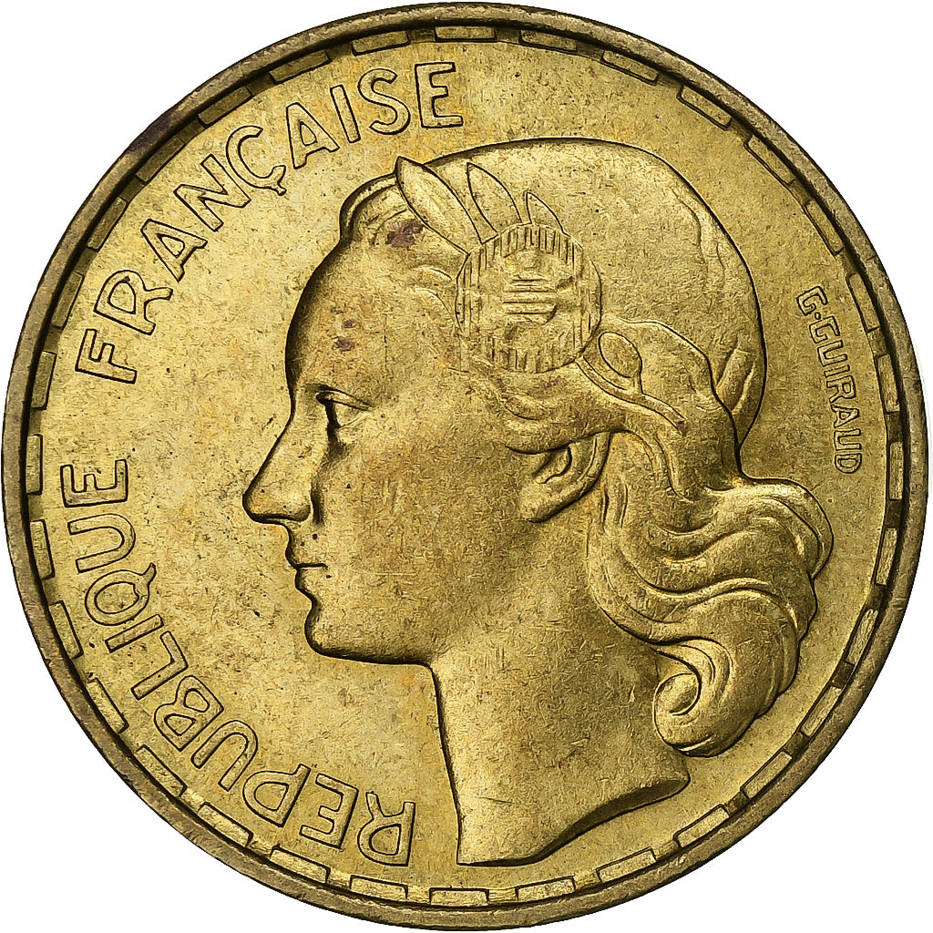 France, 50 Francs, Guiraud, 1951, Paris, Cupro-Aluminium, EF(40-45)
