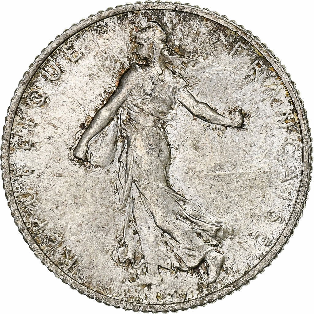Francja, Franc, Semeuse, 1918, Paris, Srebro, VF(30-35)