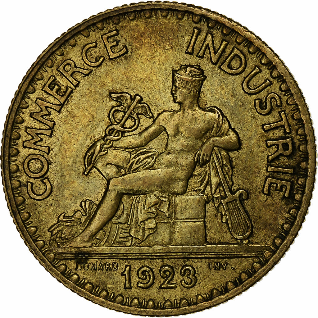 France, 2 Francs, Chambre de commerce, 1923, Paris, Cupro-Aluminium, AU(50-53)