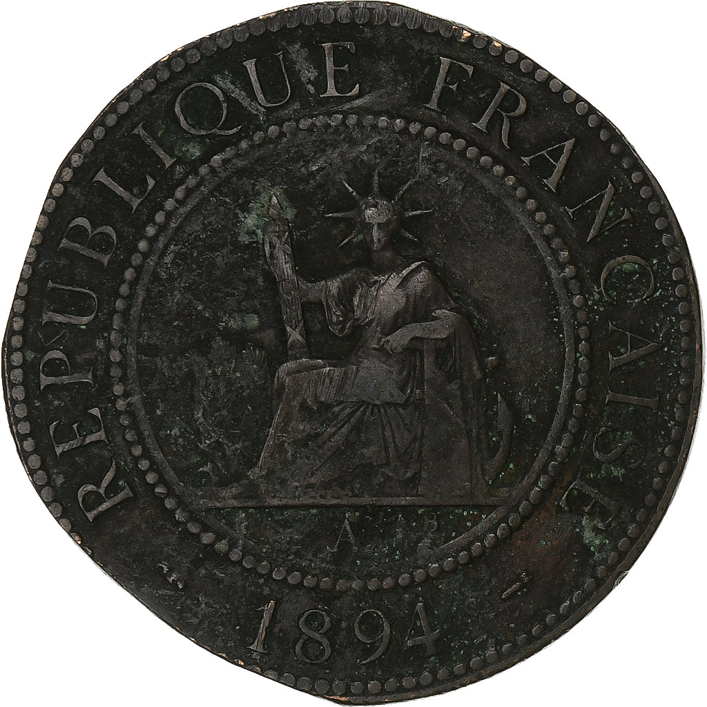 Indocina francese, 1 Centième, 1894, Paris, Bronzo, MB