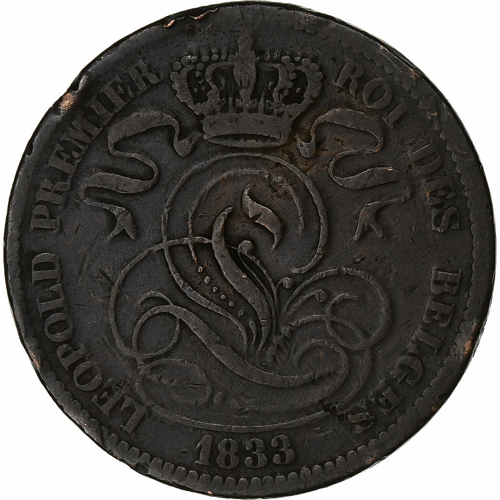 Frankreich, 10 Centimes, 1833, Brussels, Kupfer, S