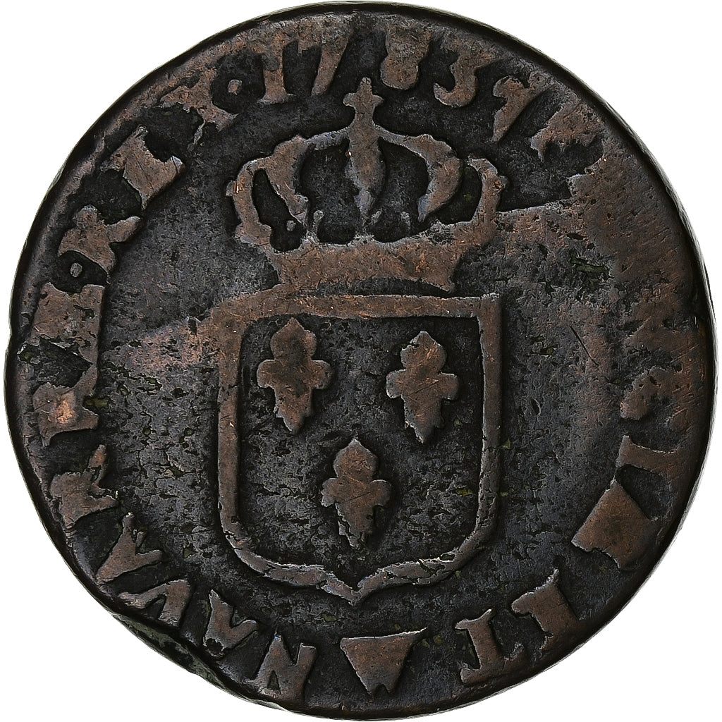 France, Louis XVI, Sol, 1783, Lille, Copper, VF(20-25)