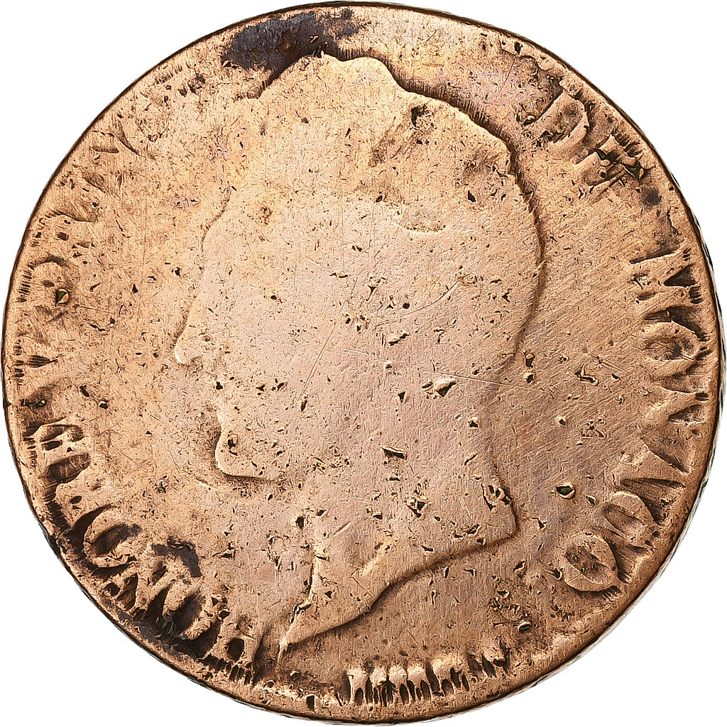Monaco, Honore V, 5 Centimes, 1837, Monaco, Copper, F(12-15)