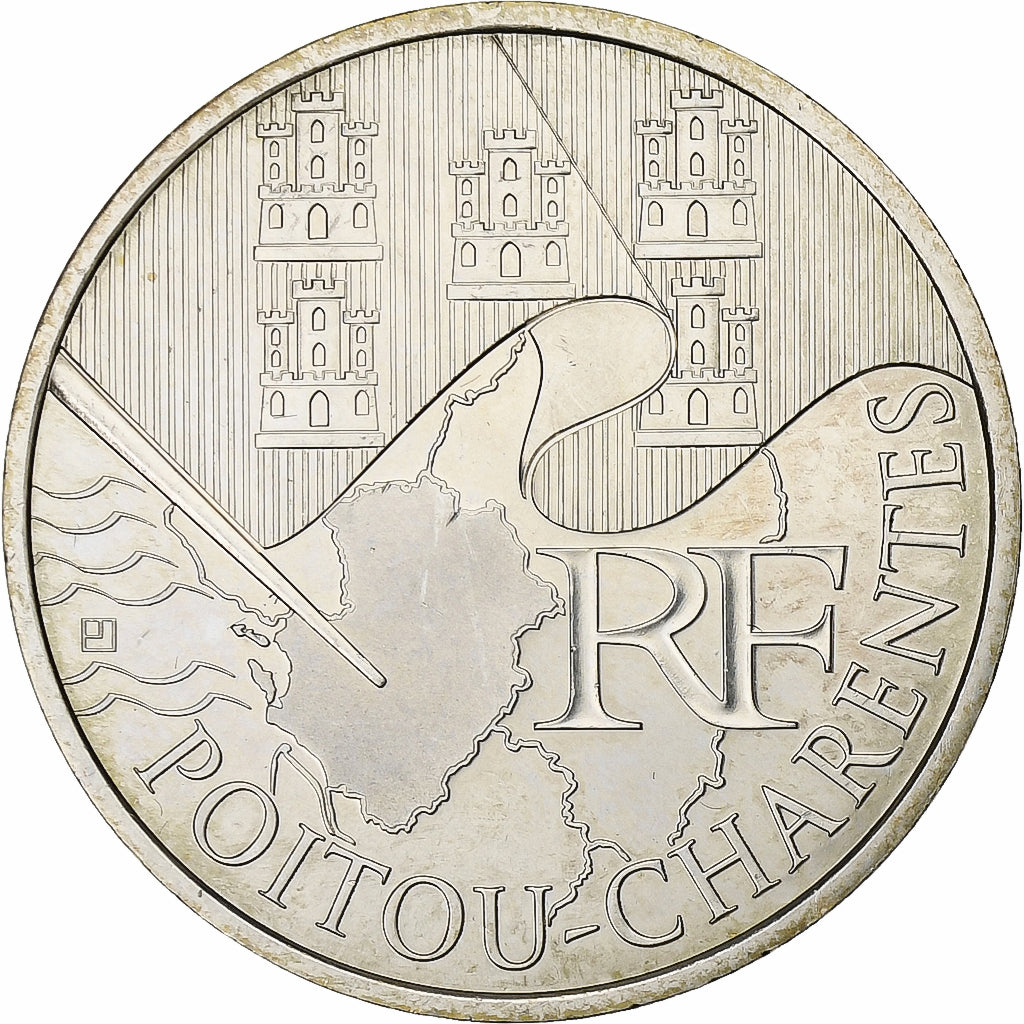 Frankreich, 10 Euro, Poitou-Charentes, 2010, Pessac, Silber, VZ+