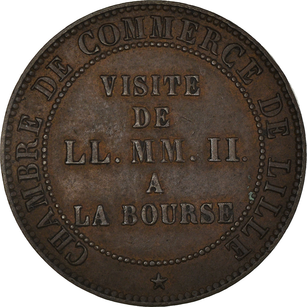 Moneta, Francja, Napoleon III, Bourse, 5 Centimes, 1853, Lille, AU(55-58)