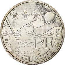 France, 10 Euro, Guadeloupe, 2010, Pessac, Silver, MS(63)