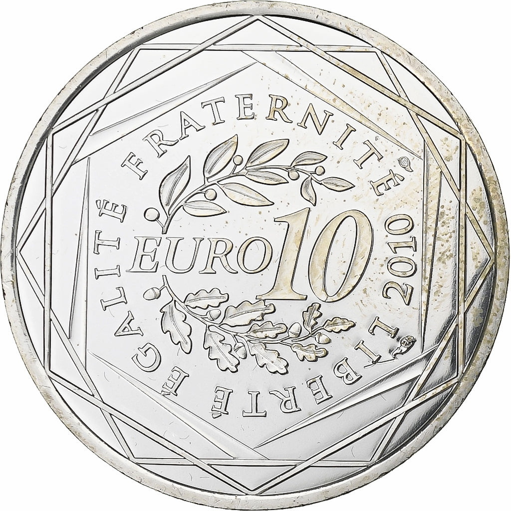 França, 10 Euro, Corse, 2010, Pessac, Prata, MS(63)