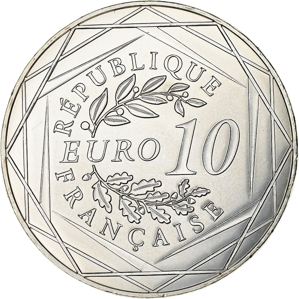 France, 10 Euro, Rooster, 2014, Pessac, Silver, MS(63)