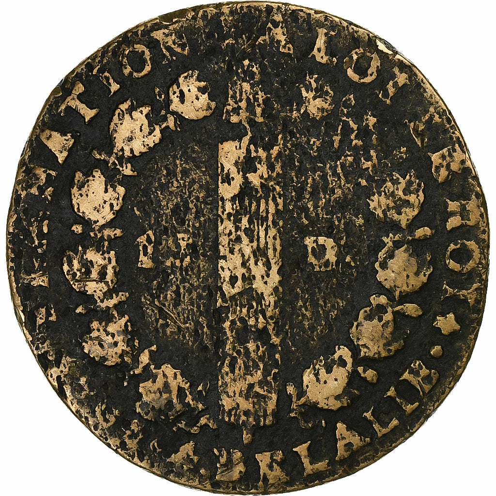 França, Louis XVI, 12 deniers françois, 1792 / AN 4, Limoges, Métal de