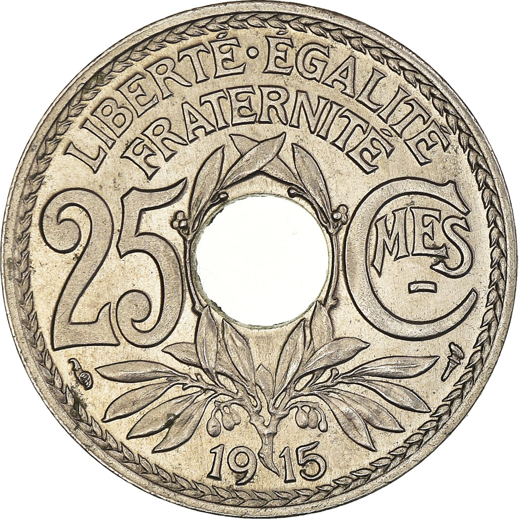 Coin, France, Lindauer, 25 Centimes, 1915, Paris, MS(65-70), Nickel, KM:867