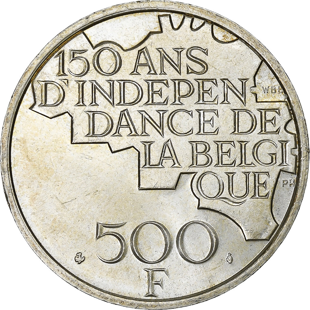 België, 500 Francs, Independence, 1980, Brussels, Silver Clad Copper-Nickel, ZF