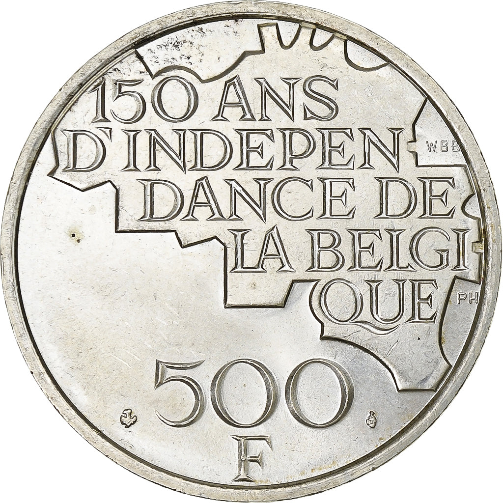 België, 500 Francs, Independence, 1980, Brussels, Silver Clad Copper-Nickel