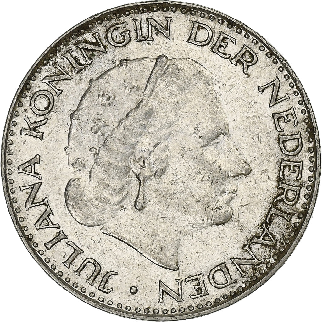 Pays-Bas, Juliana, 1 Gulden, 1967, Utrecht, Nickel, TB+