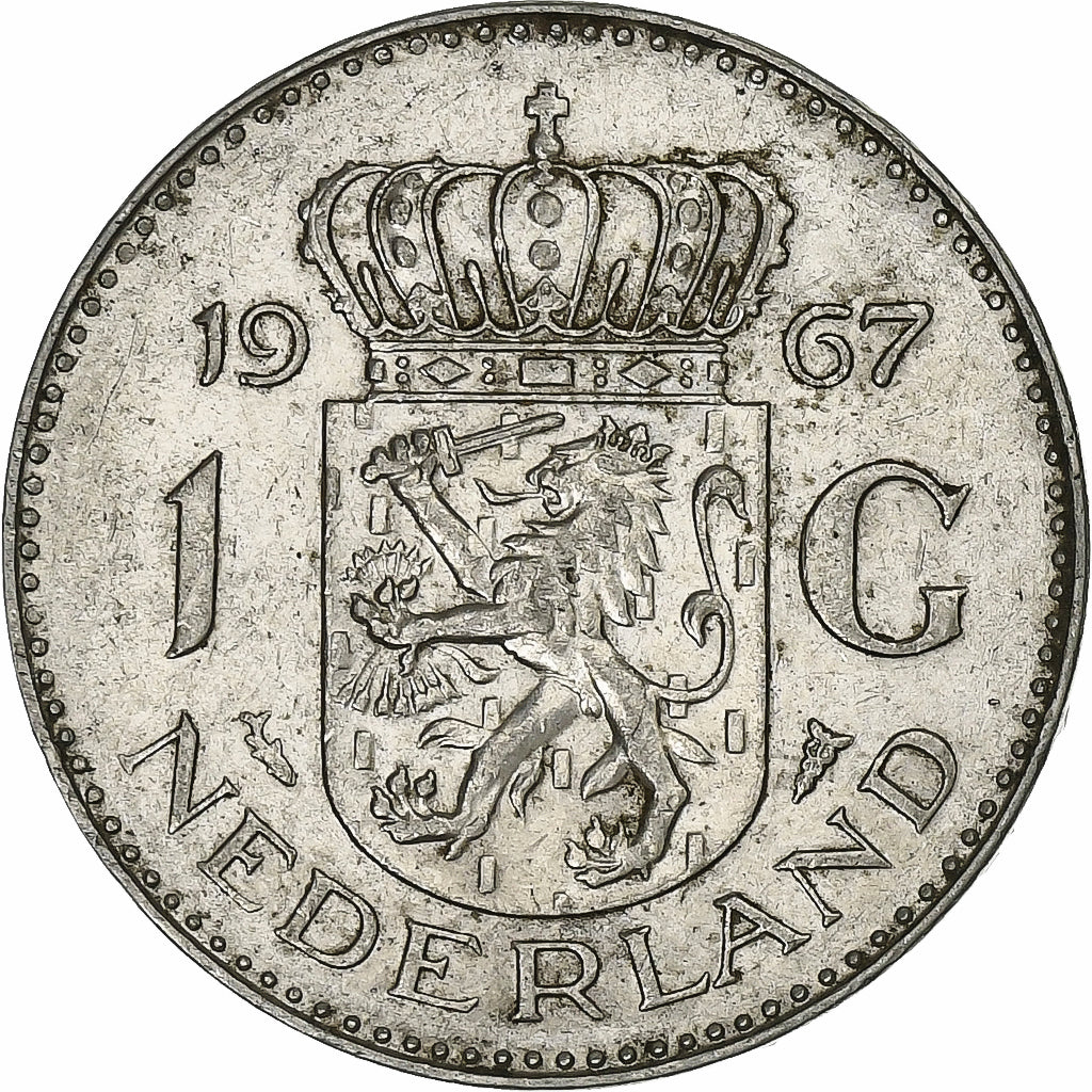 Pays-Bas, Juliana, 1 Gulden, 1967, Utrecht, Nickel, TB+