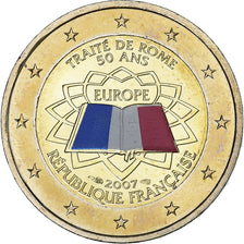 Francia, 2 Euro, Traité de Rome, Colorized, 2007, Pessac, Bimetallico, SPL