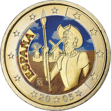 Spain, 2 Euro, Don Quixote, Colorized, 2005, Madrid, Bimetallic, MS(63)