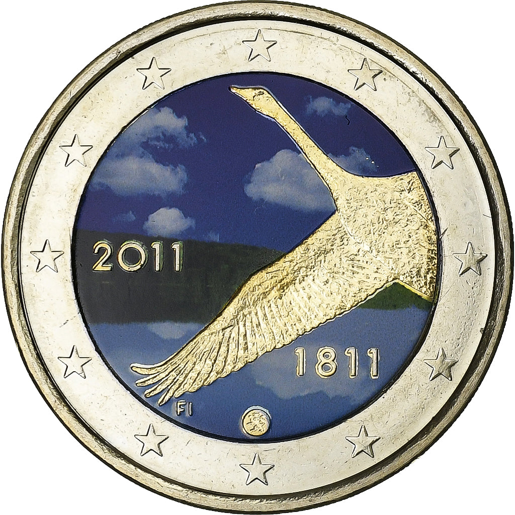 Finland, 2 Euro, Finland National Bank, Colorized, 2011, Vantaa, Bimetallic