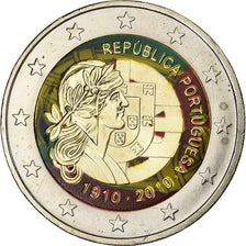 Portugal, 2 Euro, Portuguese Republic, Colorized, 2010, Lisbon, Bimetallic