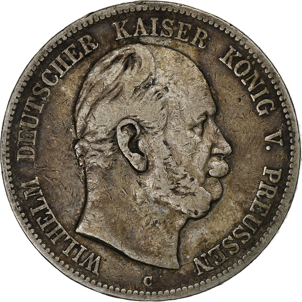Prussia, Wilhelm I, 5 Mark, 1876, Frankfurt am Main, Silver, VF(20-25)