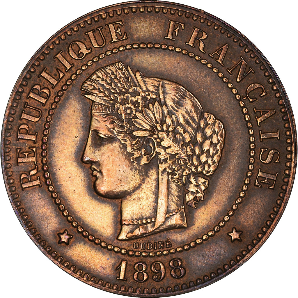 Coin, France, Cérès, 5 Centimes, 1898, Paris, EF(40-45), Bronze, KM:821.1