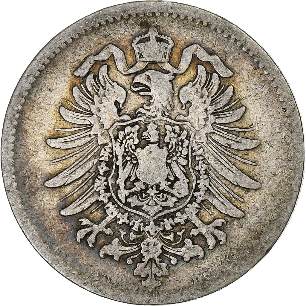 Niemcy, Wilhelm I, Mark, 1874, Munich, Srebro, VF(30-35)