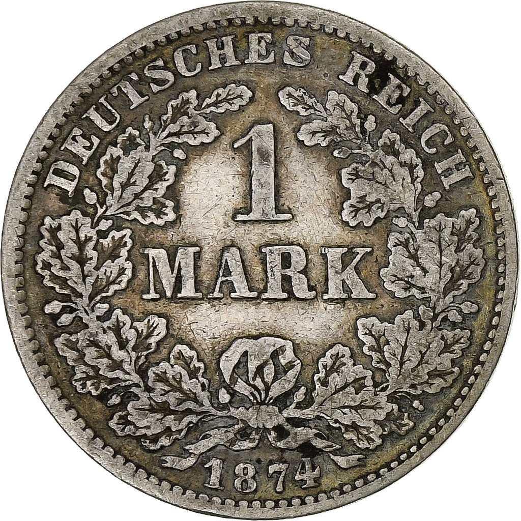 Niemcy, Wilhelm I, Mark, 1874, Munich, Srebro, VF(30-35)