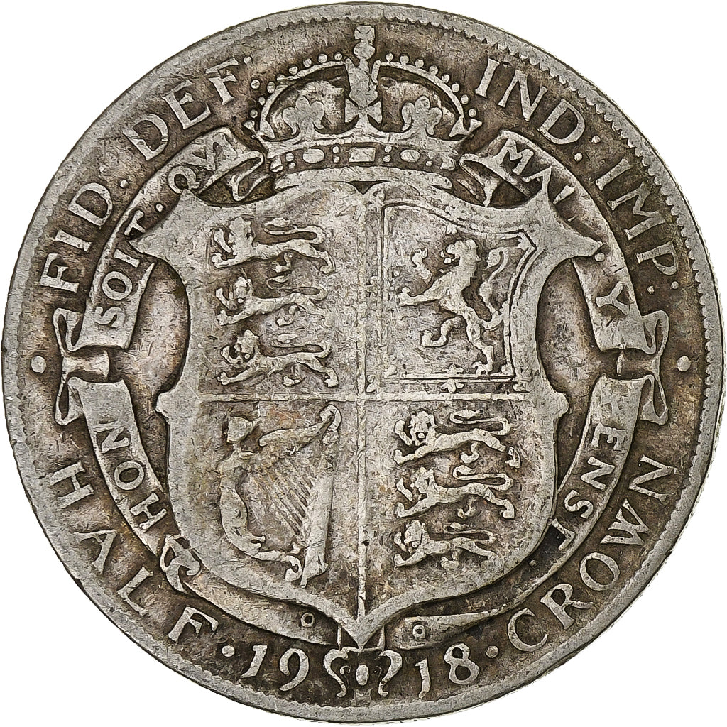 Great Britain, George V, Half crown, 1918, London, Silver, VF(20-25)