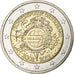 Deutschland, 2 Euro, 10 Years of Euros Cash, 2012, Munich, Bimetallic, UNZ