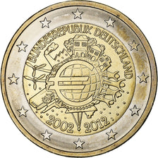 Germany, 2 Euro, 10 Years of Euros Cash, 2012, Hamburg, Bimetallic, MS(63)