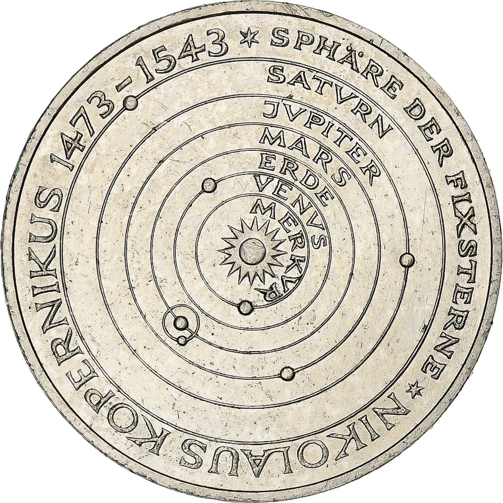 Germany, 5 Mark, Nikolaus Kopernikus, 1973, Hamburg, Silver, AU(50-53)