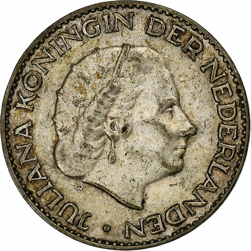 Países Baixos, Juliana, Gulden, 1956, Utrecht, Prata, VF(30-35)