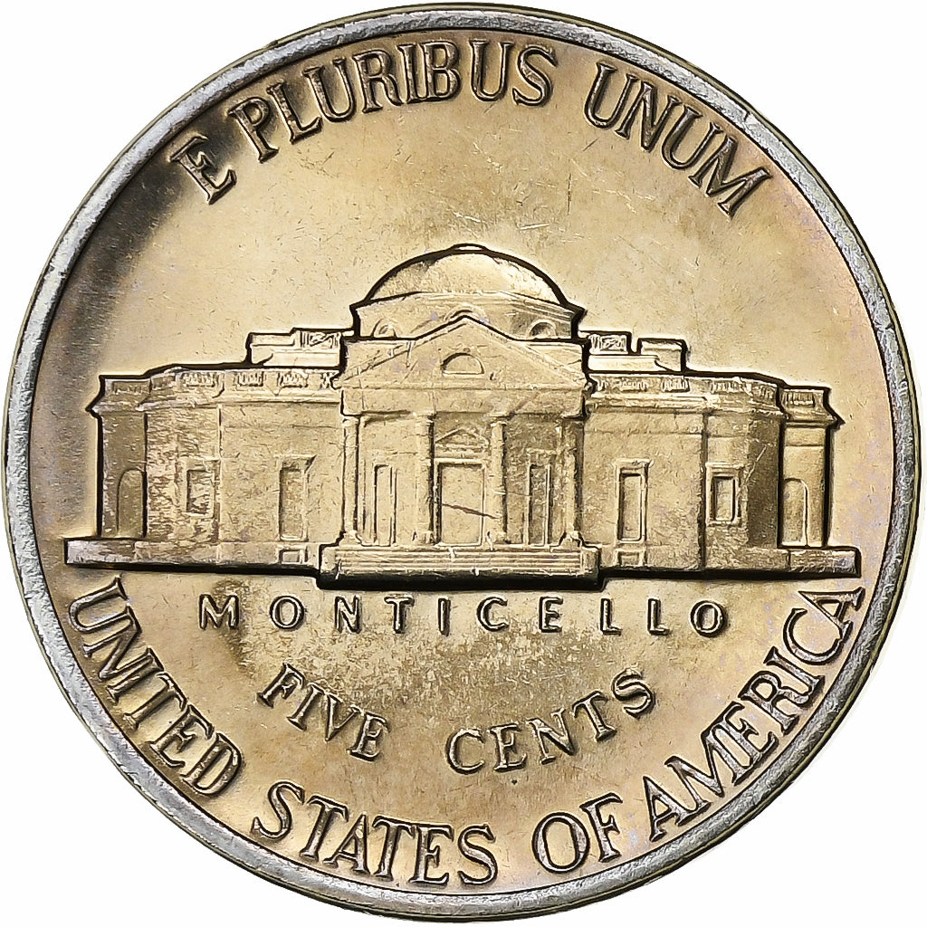 Stati Uniti, 5 Cents, Thomas Jefferson, 1987, Denver, Rame-nichel, SPL