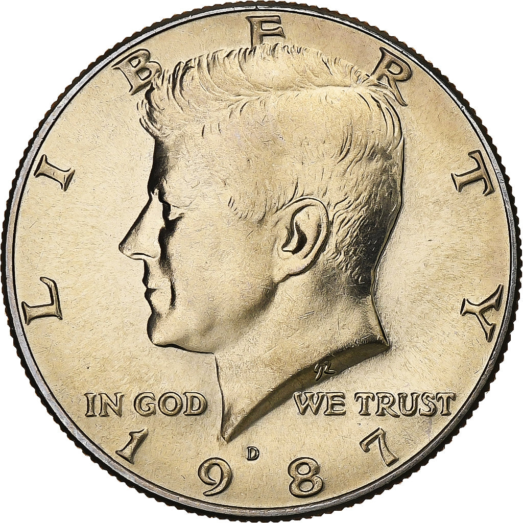United States, Half Dollar, Kennedy, 1987, Denver, Copper-Nickel Clad Copper